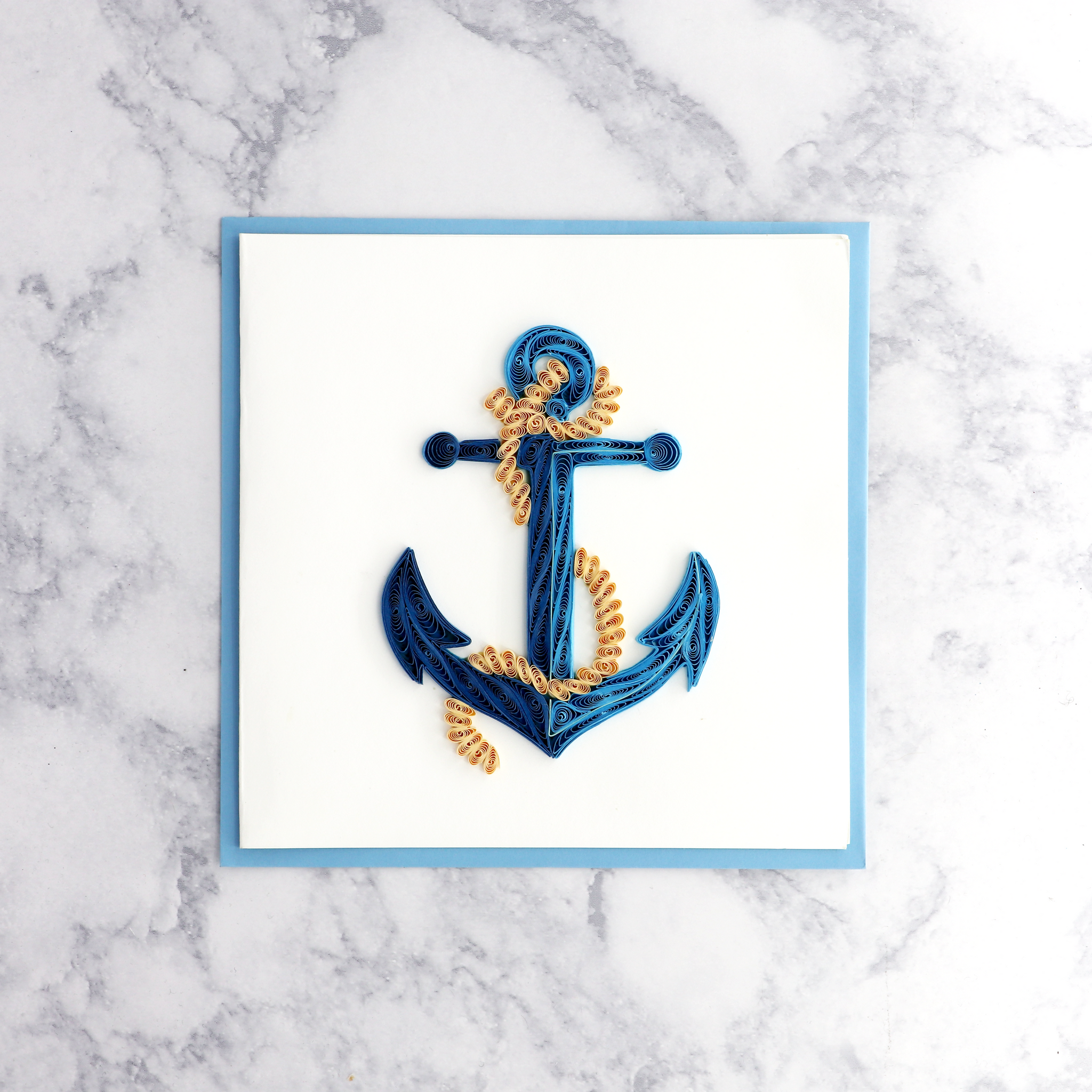 Handmade Anchor Quilling Blank Card