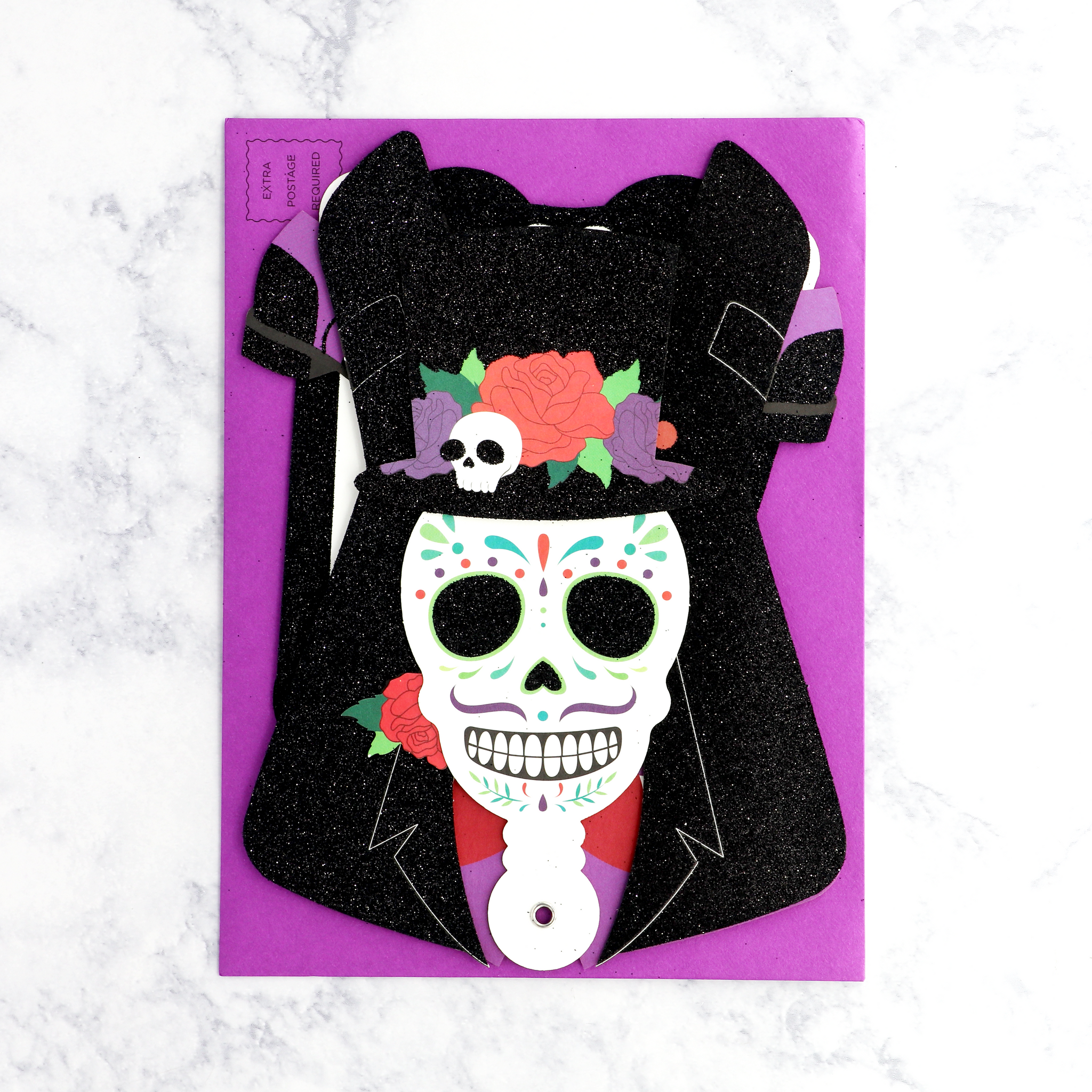 Articulated "Day of the Dead" Skeleton Halloween Card