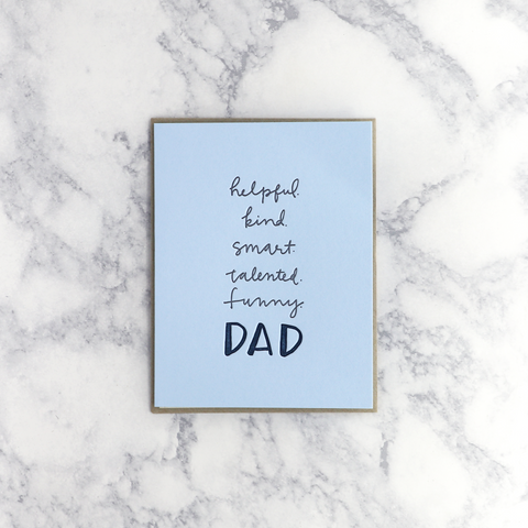 Attributes Letterpress Father's Day Card