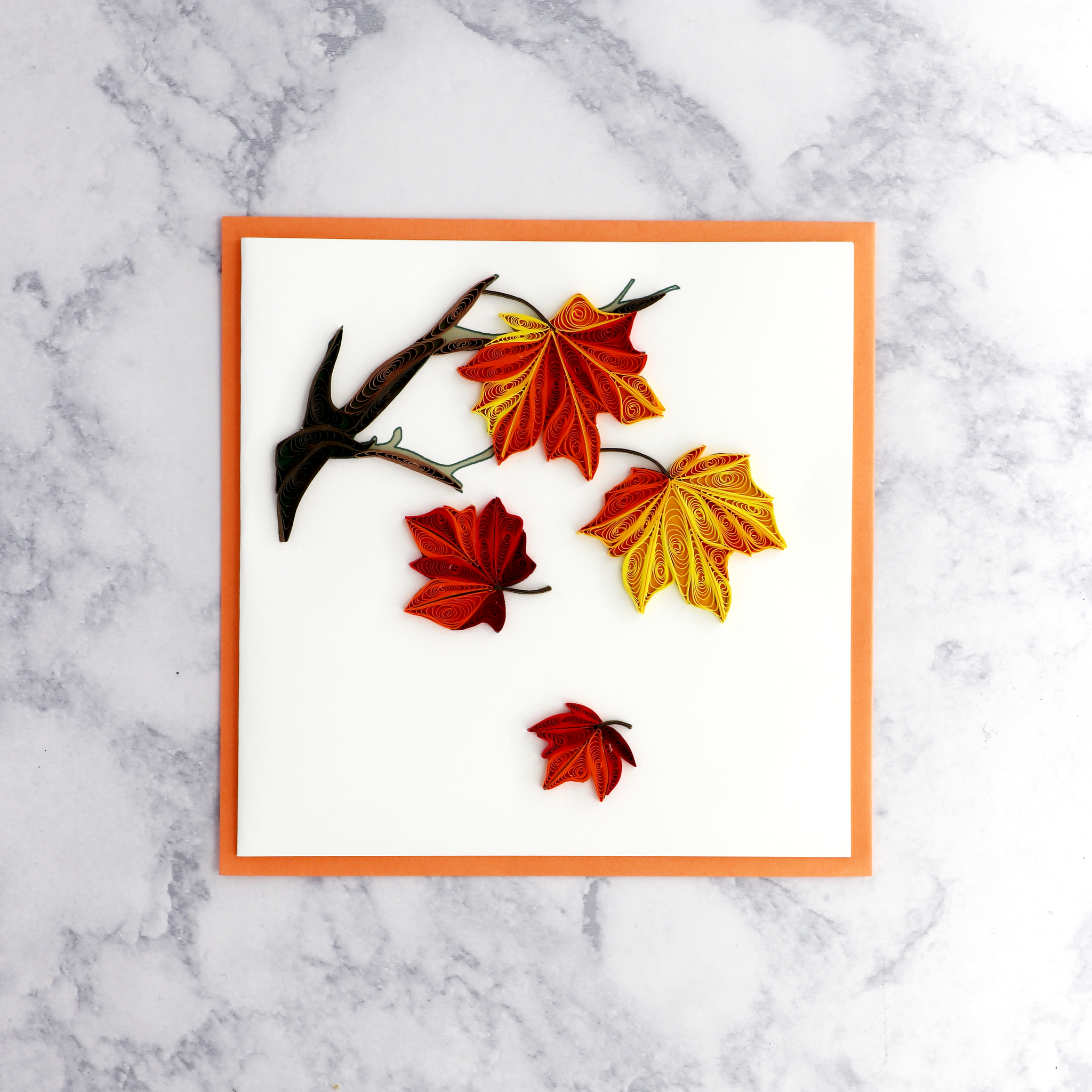 Autumn Leaves Quilling Blank Card