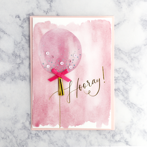 BCRF Tassel Balloon Birthday Card