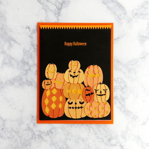 Handmade Batch of Pumpkins Halloween Card