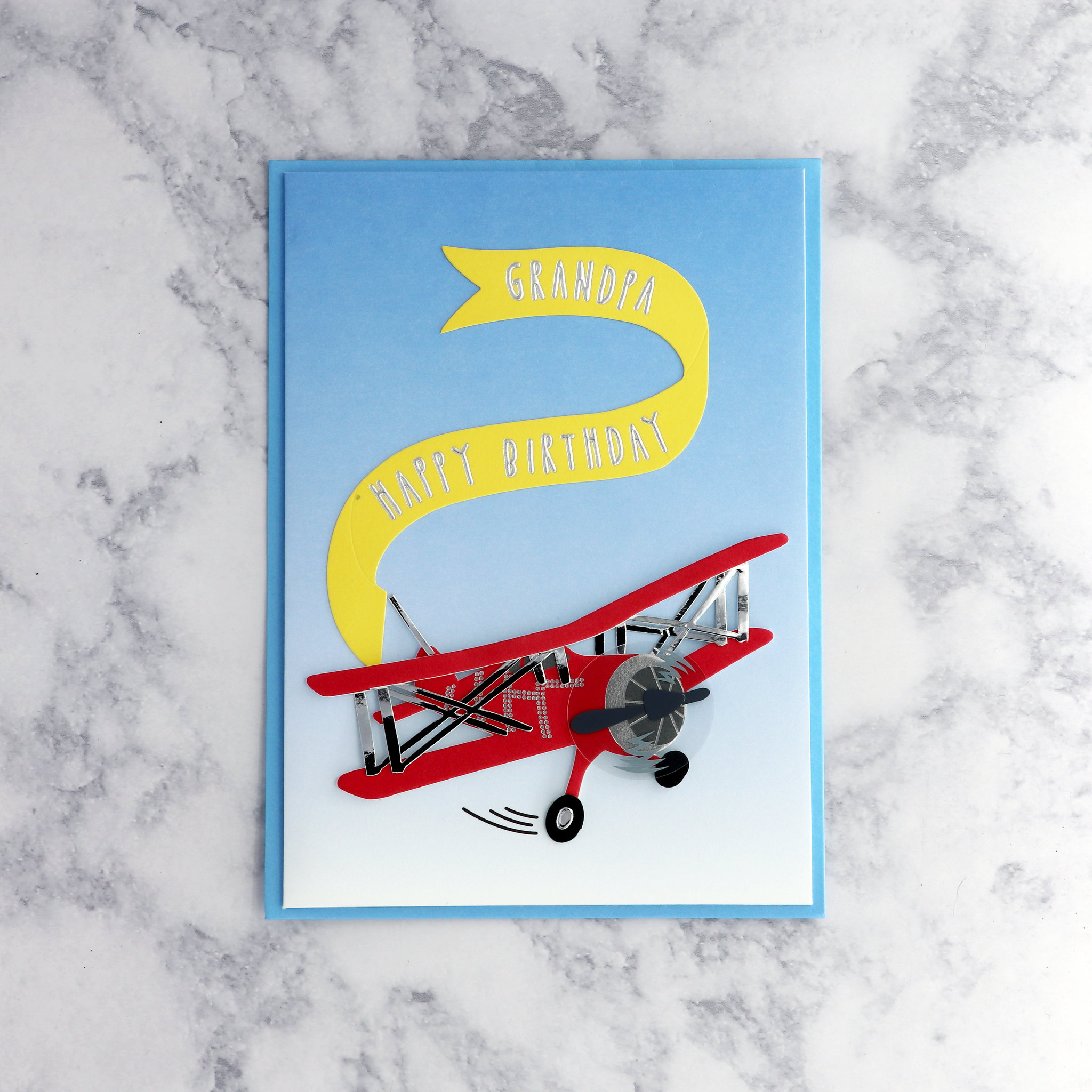 Biplane With Banner Birthday Card (For Grandfather)