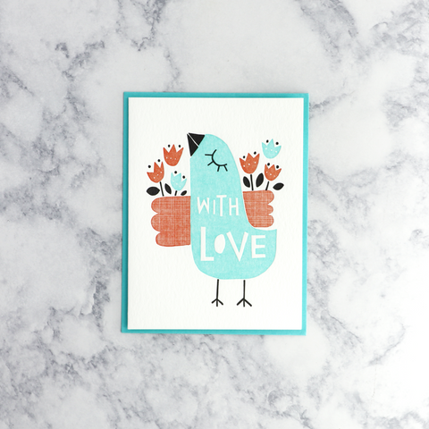 Bird Letterpress Mother's Day Card