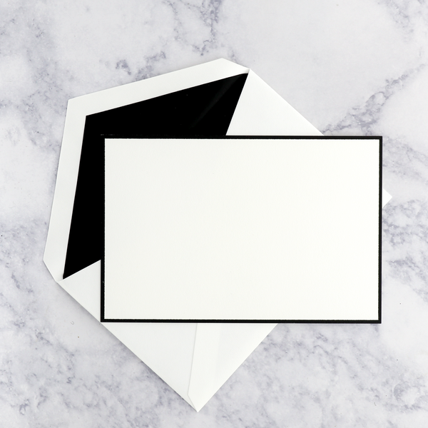 Black Bordered Pearl White Boxed Notes (Set of 10)