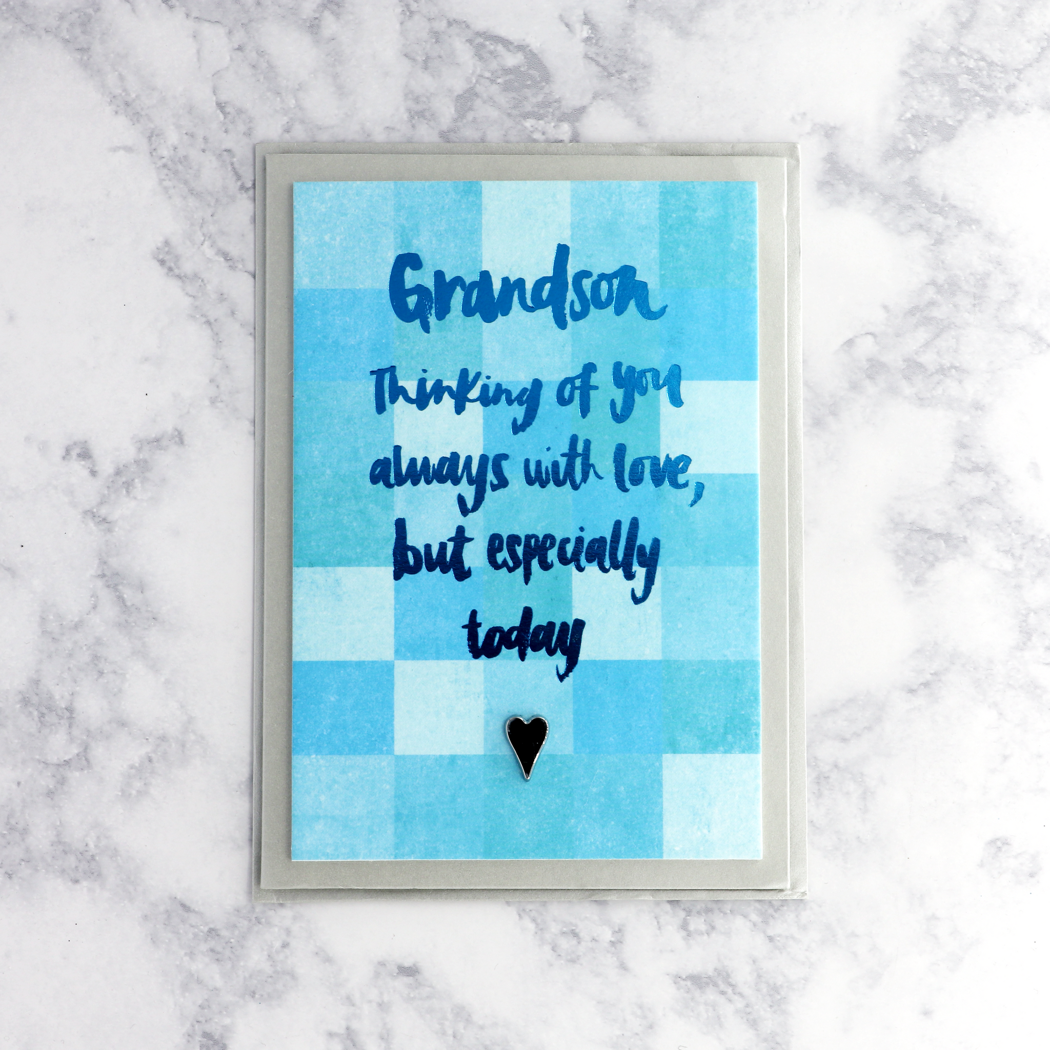 Blue Blocks Birthday Card (For Grandson)