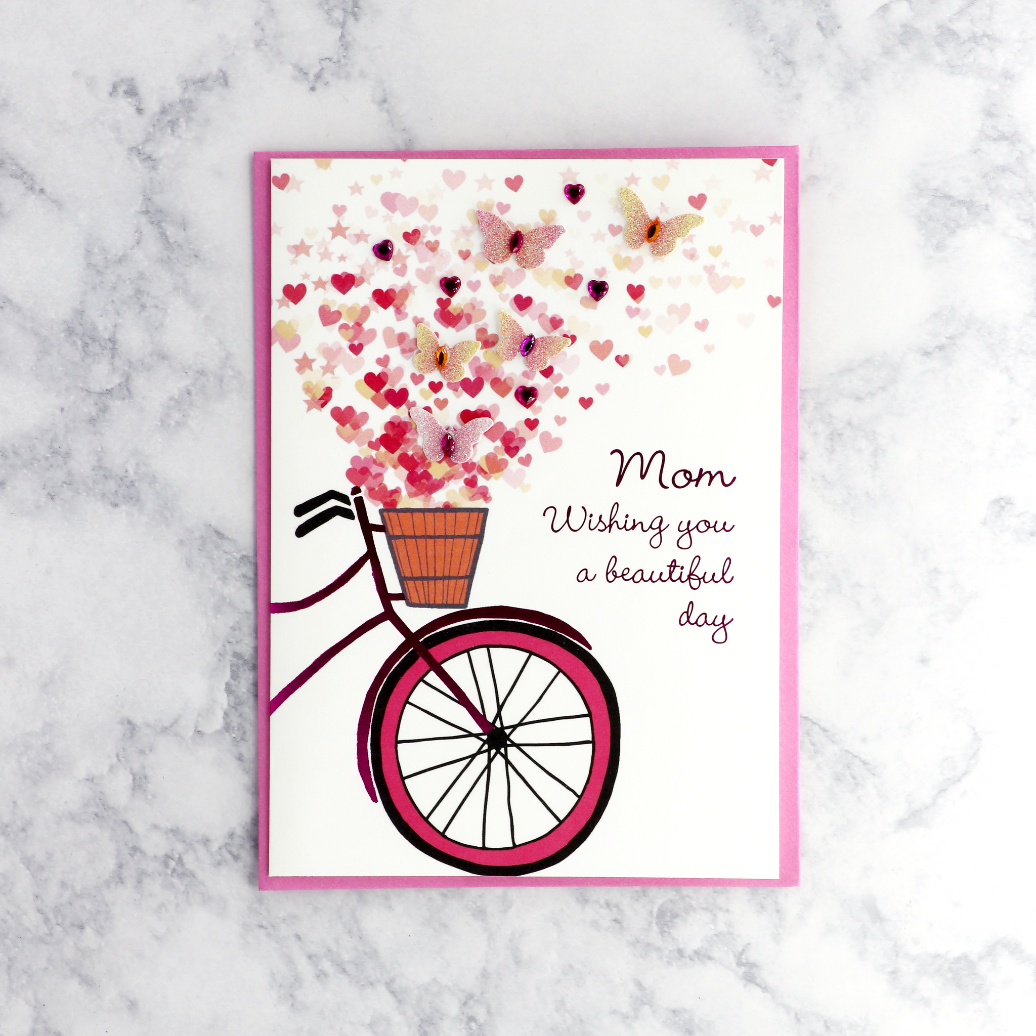 Butterflies Bicycle Mother's Day Card (For Mom)