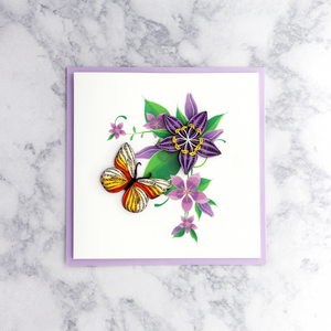 Butterfly & Daisy Quilling Blank Card