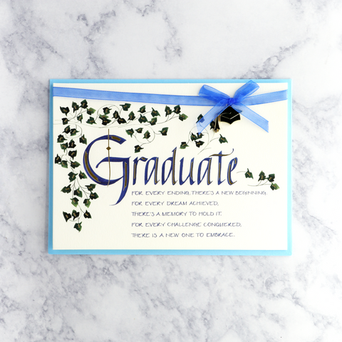 Calligraphy & Ivy Graduation Card
