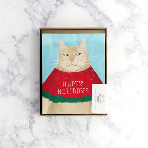 Cat Sweater Holiday Boxed Cards (Set of 8)