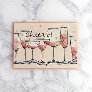 Watercolor Champagne Wedding Shower Card