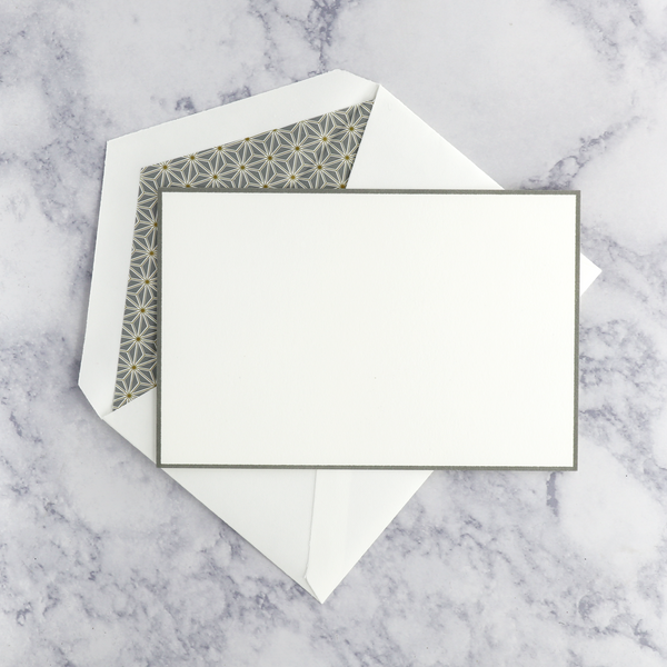 Charcoal Border on Pearl White with Starlight Liner Boxed Cards (Set of 10)