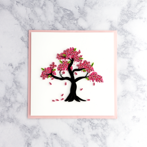 Cherry Blossom Tree Quilling Blank Card