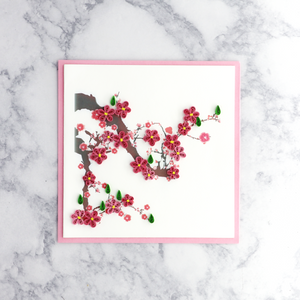 Cherry Blossoms Quilling Blank Card