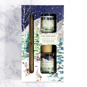 Christmas Snow Home Fragrance Diffuser & Votive Candle Gift Set