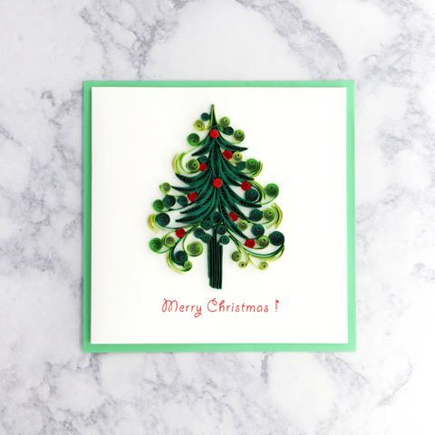 Christmas Tree Quilling Christmas Card