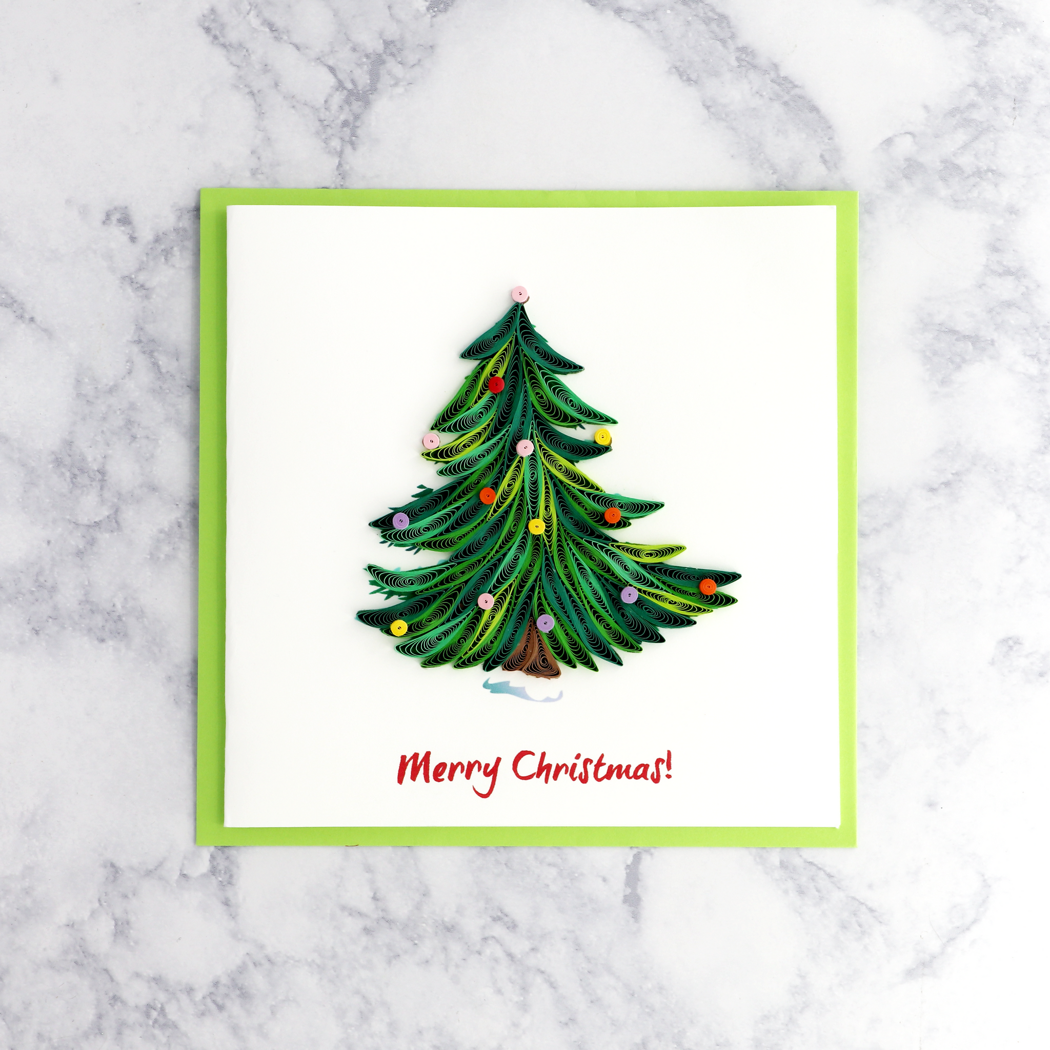 Christmas Tree & Ornaments Quilling Christmas Card