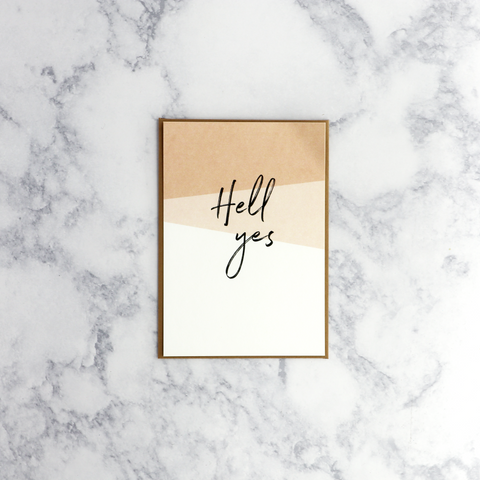 Color Block "Hell Yes" Encouragement Card