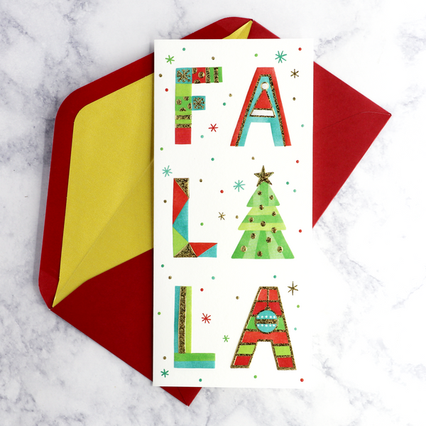 Colorful "Fa La La" Holiday Boxed Cards (Set of 16)