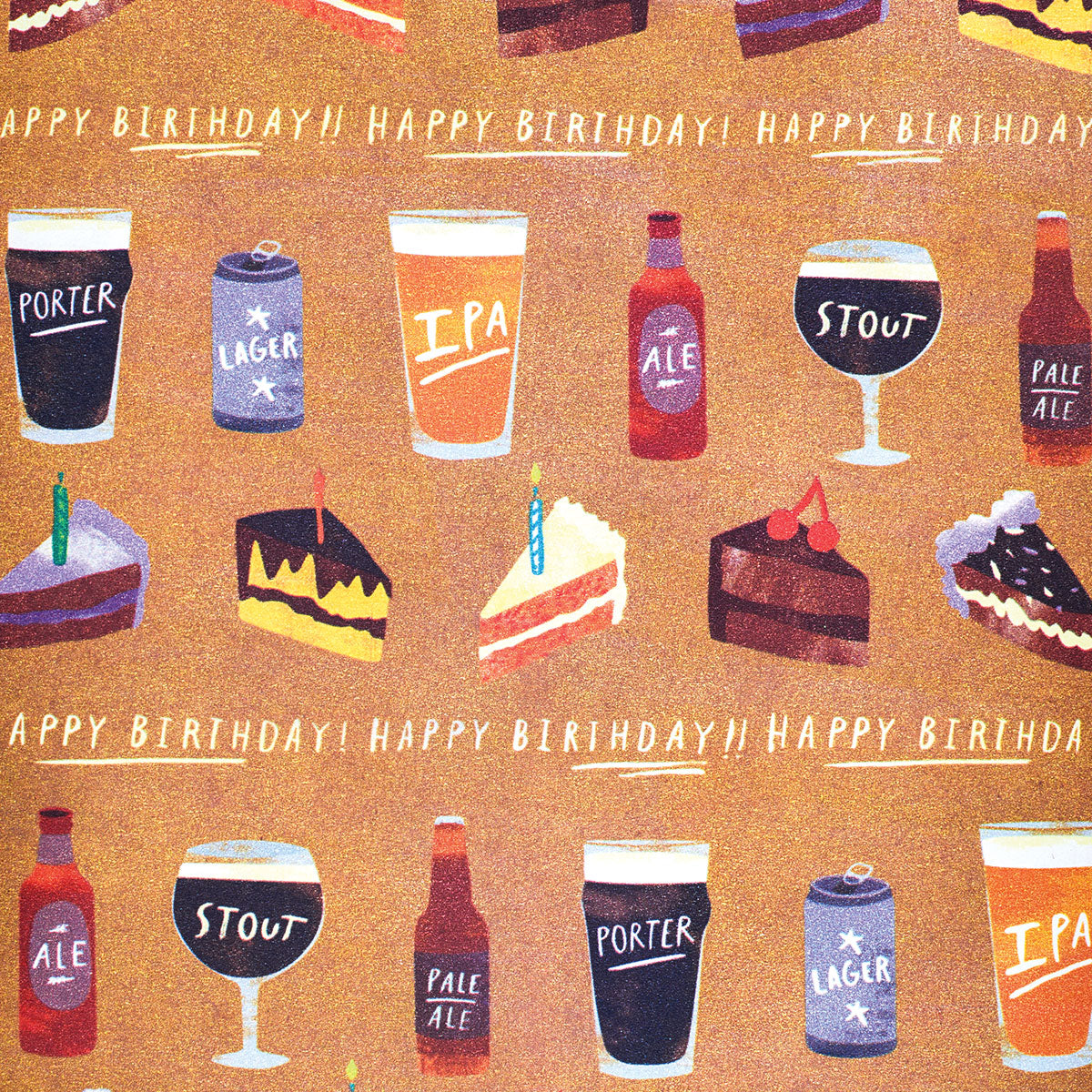 Craft Beer Eco-Friendly Birthday Roll Wrap