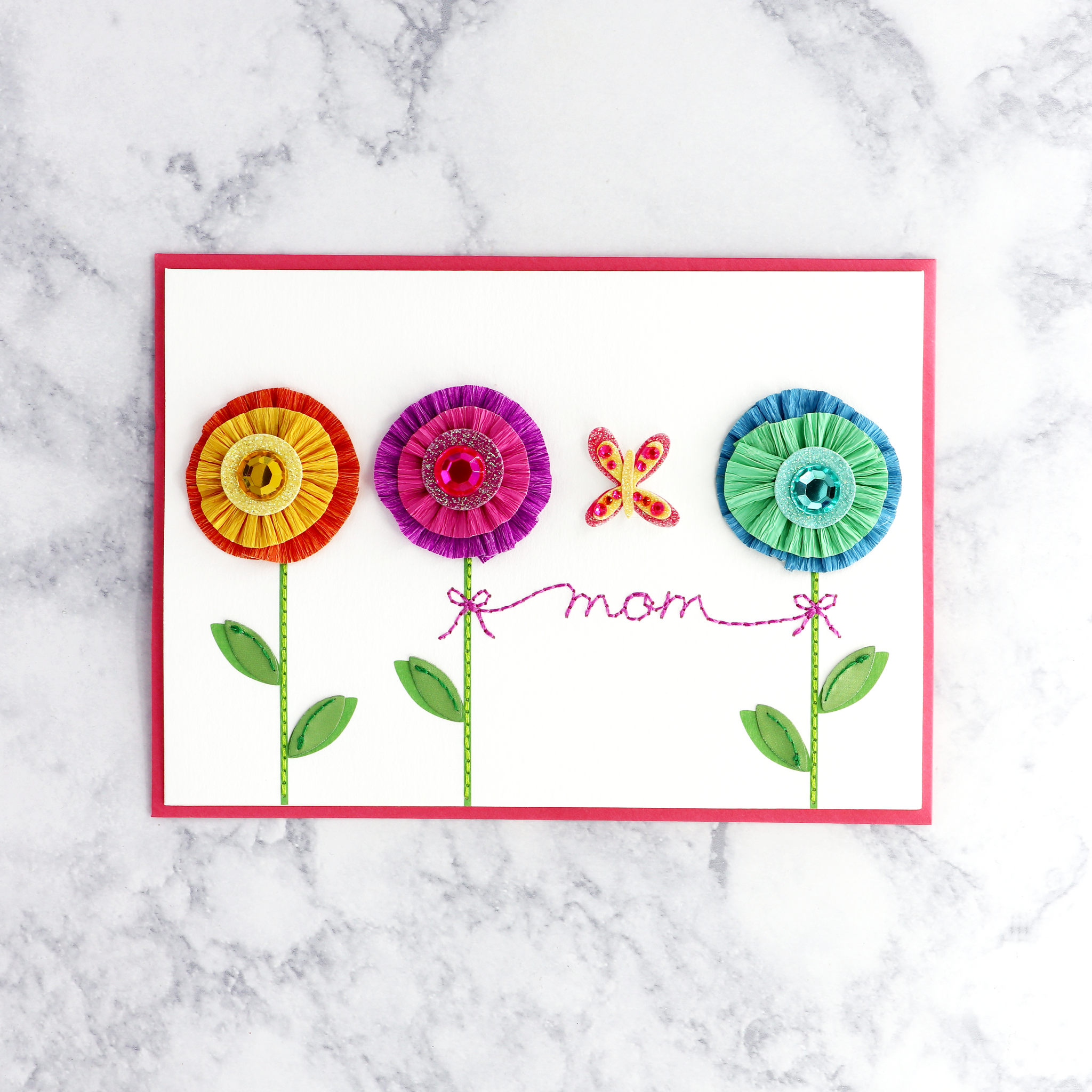 Crepe Paper Flowers Mother's Day Card (For Mom)