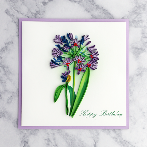 Handmade Crocus Quilling Birthday Card