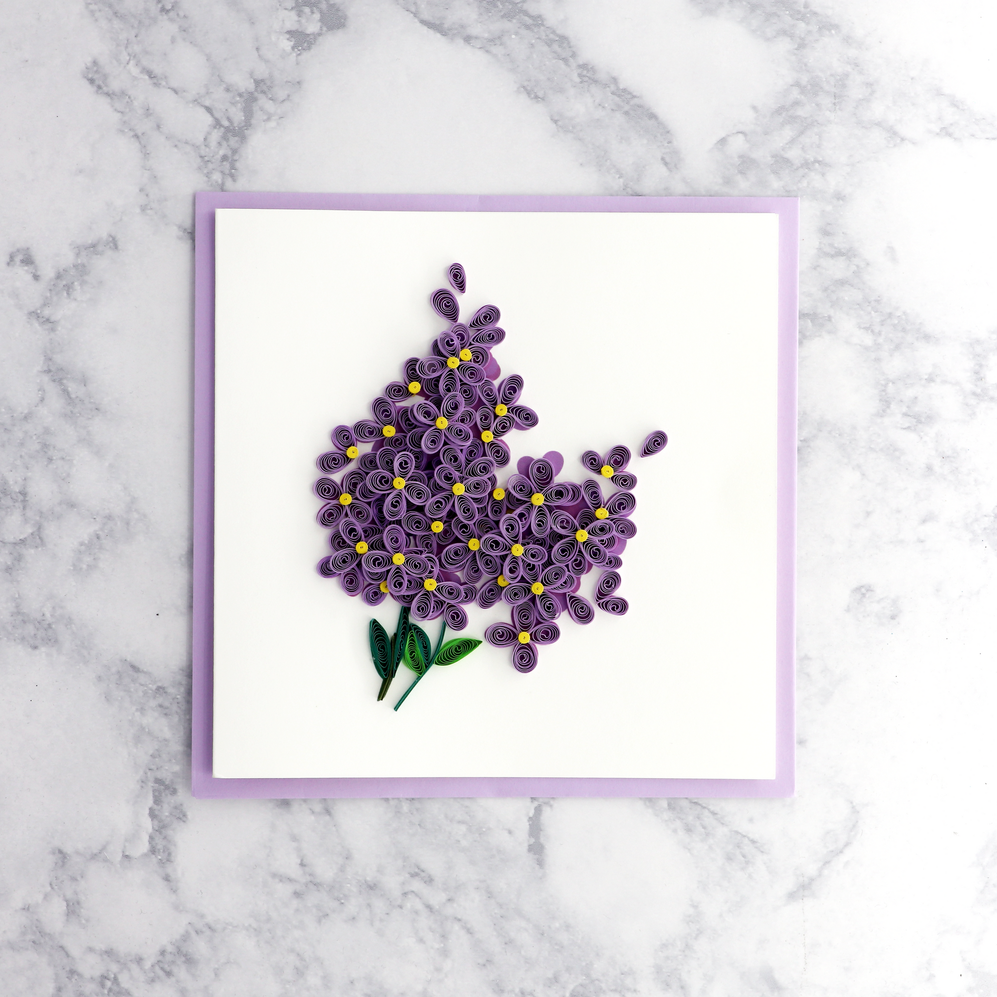 Handmade Crocus Quilling Blank Card