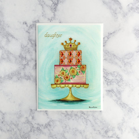 Crowned Cake Birthday Card (For Daughter)