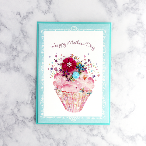 Cupcake & Flowers Mother's Day Card