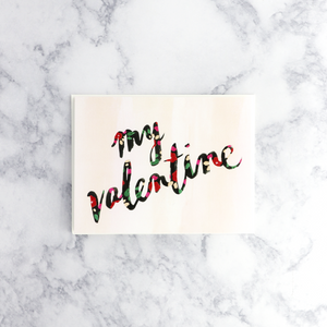 Cursive Valentine's Day Card
