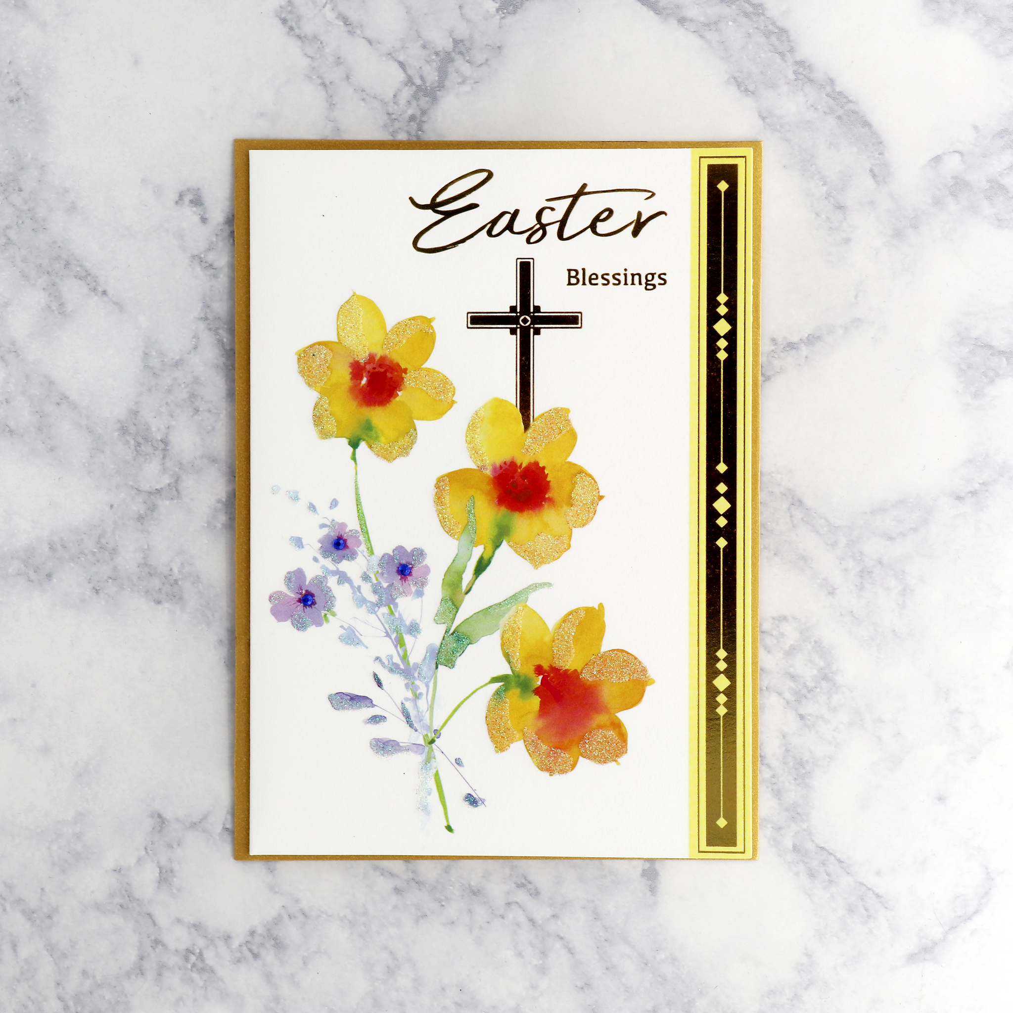 Daffodils & Cross Easter Card