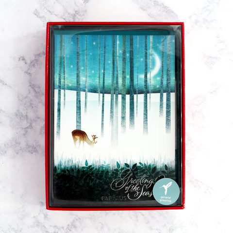 Deer In Forest Holiday Boxed Cards (Set of 14)