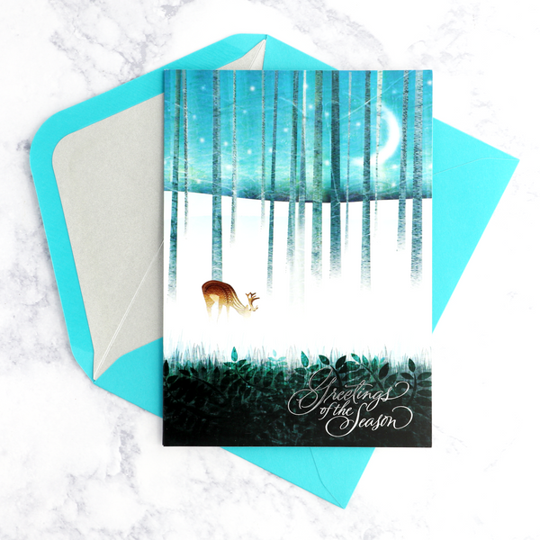 Deer In Forest Holiday Boxed Cards (Set of 14)