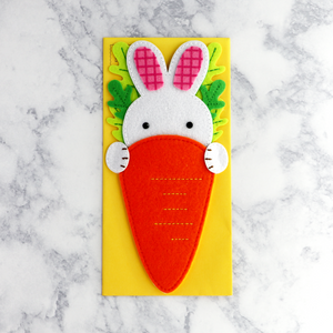 Die-Cut Bunny & Carrot Easter Card