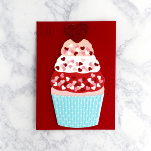 Die-Cut Cupcake Valentine’s Day Card