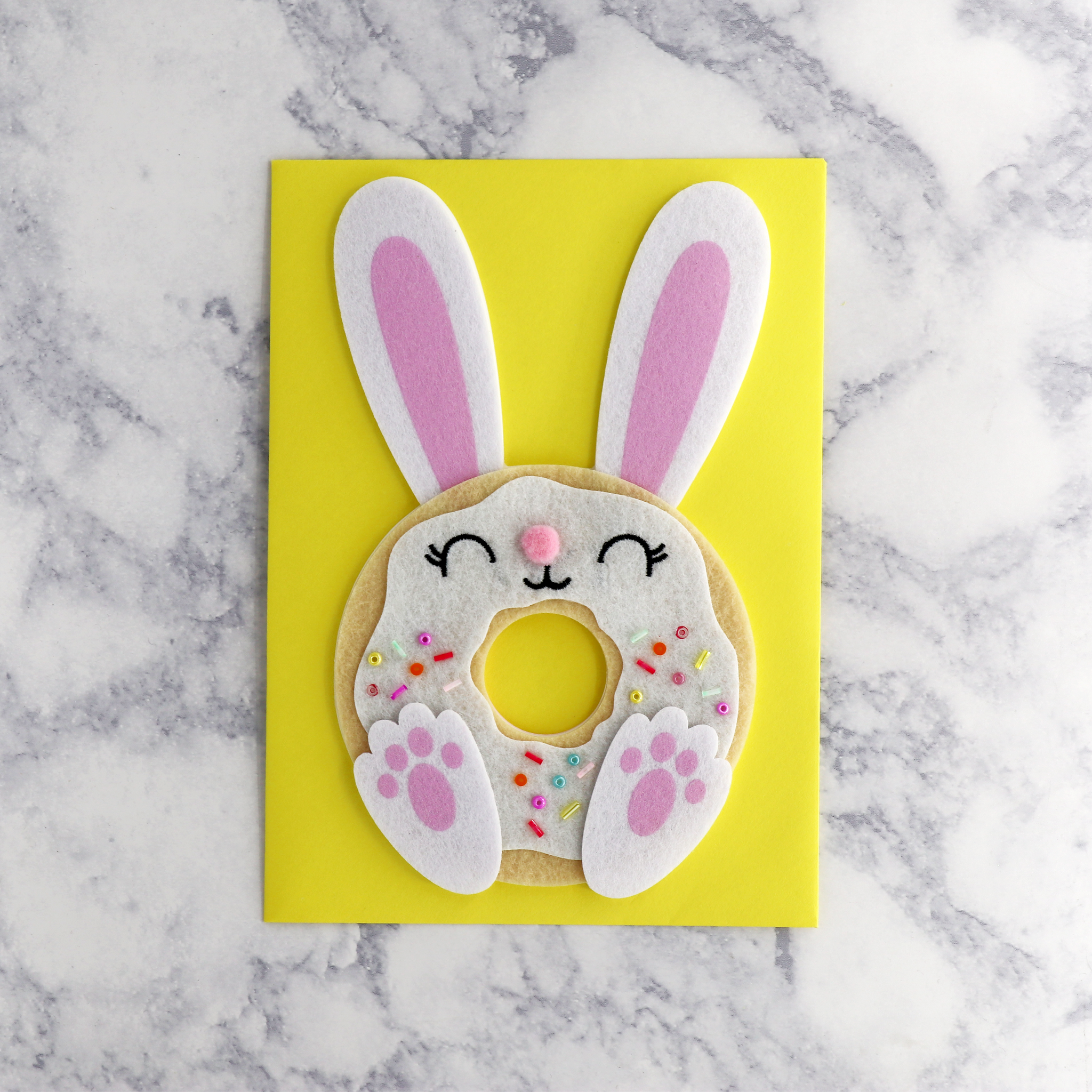 Die-Cut Donut Bunny Easter Card