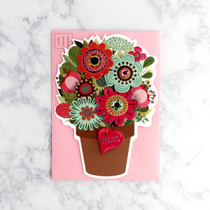 Die-Cut Flowers With Gems Mother's Day Card (For Mom)