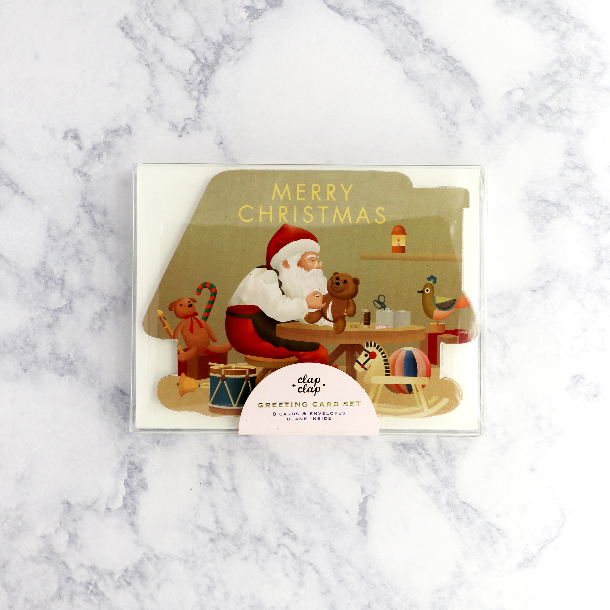 Die-Cut Santa And Toys Christmas Boxed Cards (Set of 8)