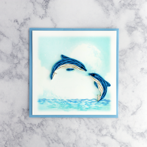 Dolphins Quilling Romance Card