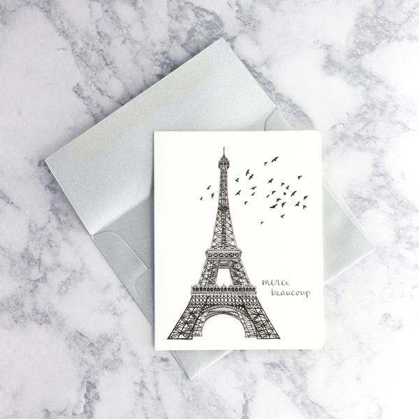 Eiffel Tower "Merci" Thank You Boxed Notes (Set of 8)