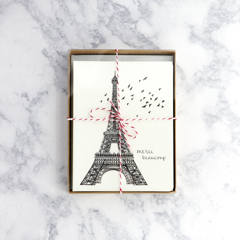 Eiffel Tower "Merci" Thank You Boxed Notes (Set of 8)