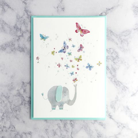 Elephant & Butterflies Mother's Day Card