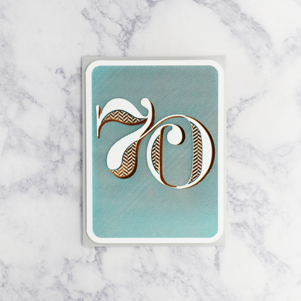 Laser-Cut Embossed 70th Birthday Card