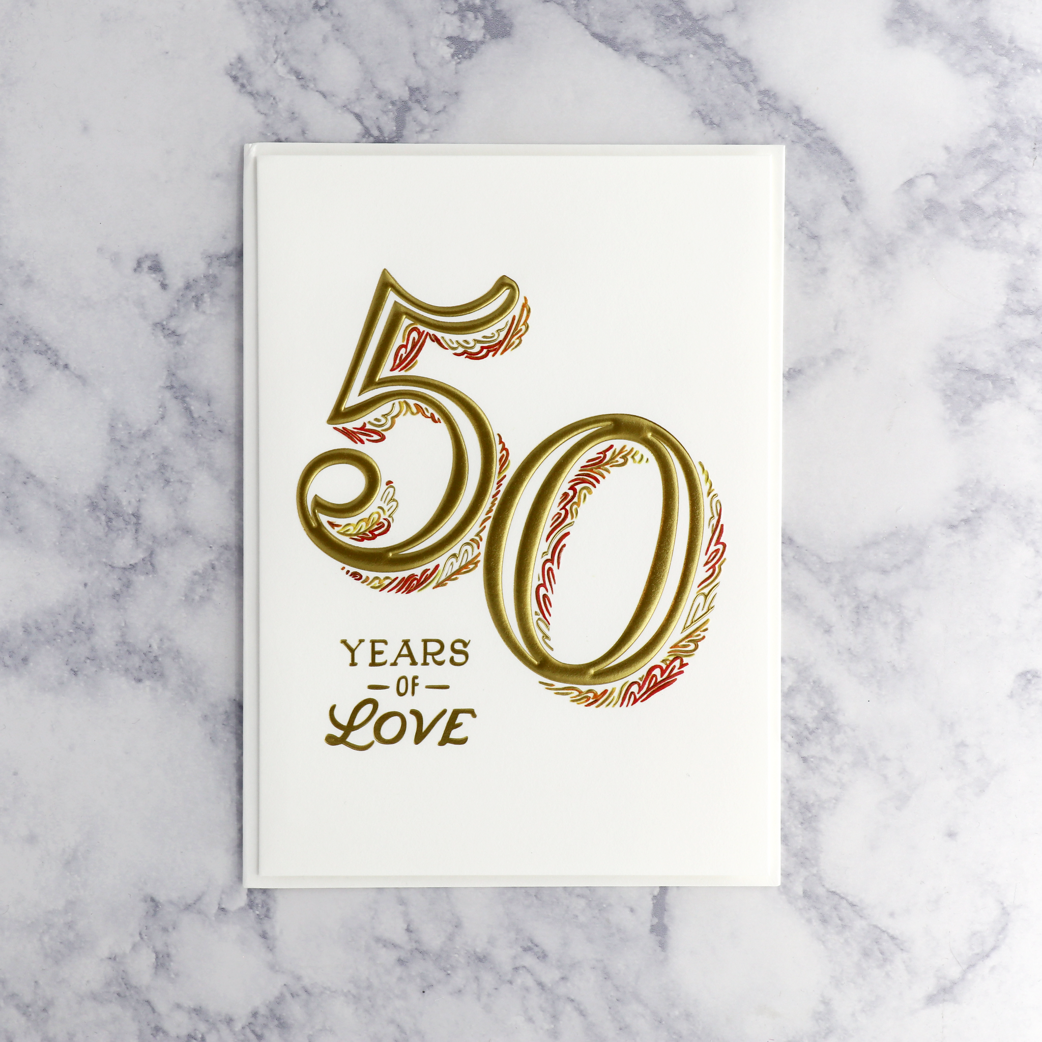 Embossing Lettering 50th Anniversary Card