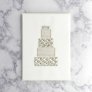 Embroidered Cake Wedding Card