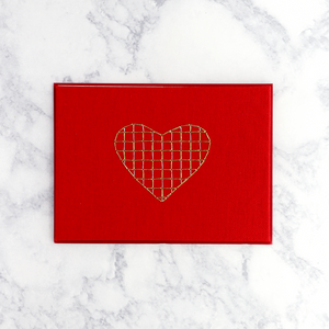 Embroidered Gold Heart Blank Card