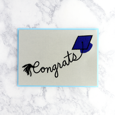 Embroidered Mortarboard Graduation Card