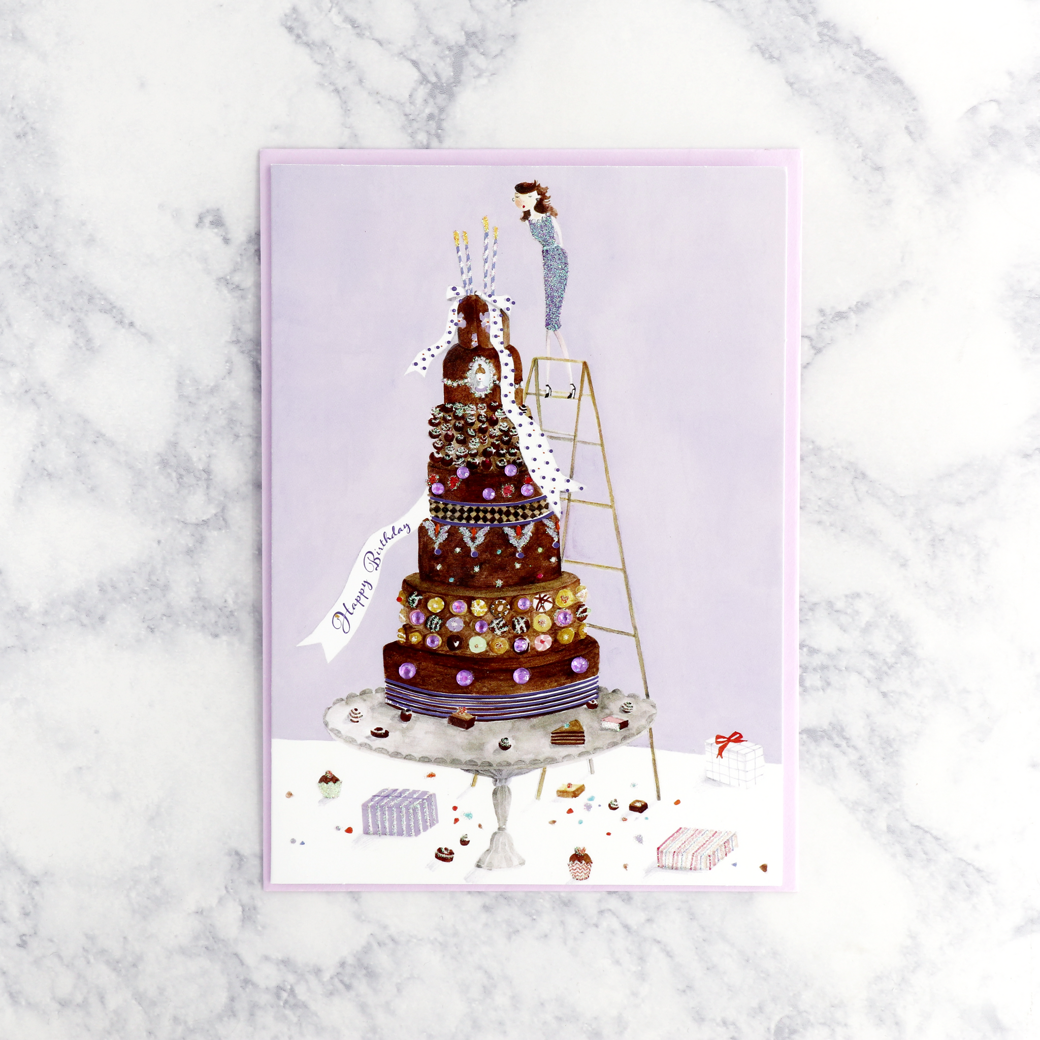 Fashion Gal On Cake Birthday Card