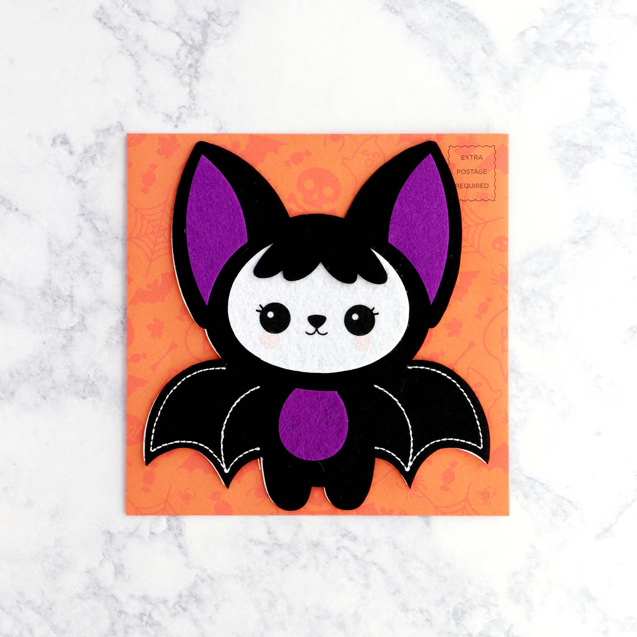 Felt Bat Halloween Card