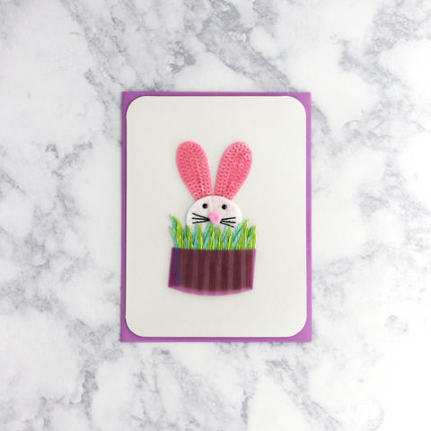 Felt Bunny Cupcake Easter Card